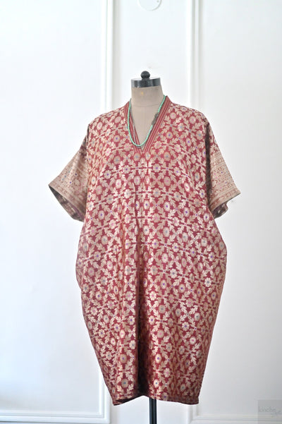 Antalya, Vintage Zari Silk Kaftan, One of a Kind