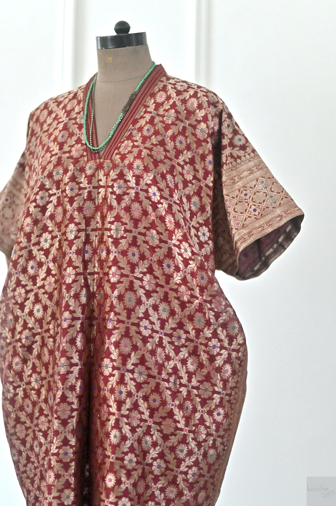 Antalya, Vintage Zari Silk Kaftan, One of a Kind