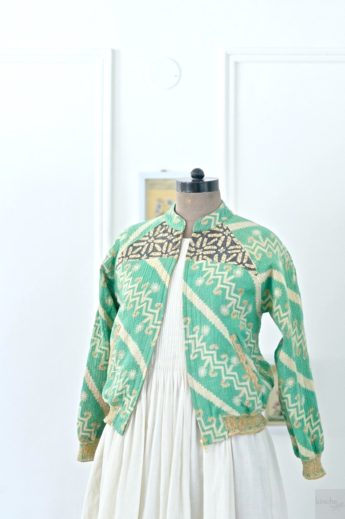 kantha quilt, bomber jacket