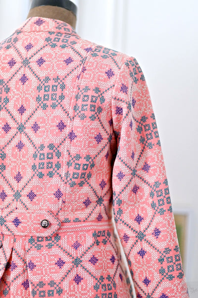 Tamm, Light Pink, 1900's Vintage Nakshi Embroidered kantha Jacket, Medium