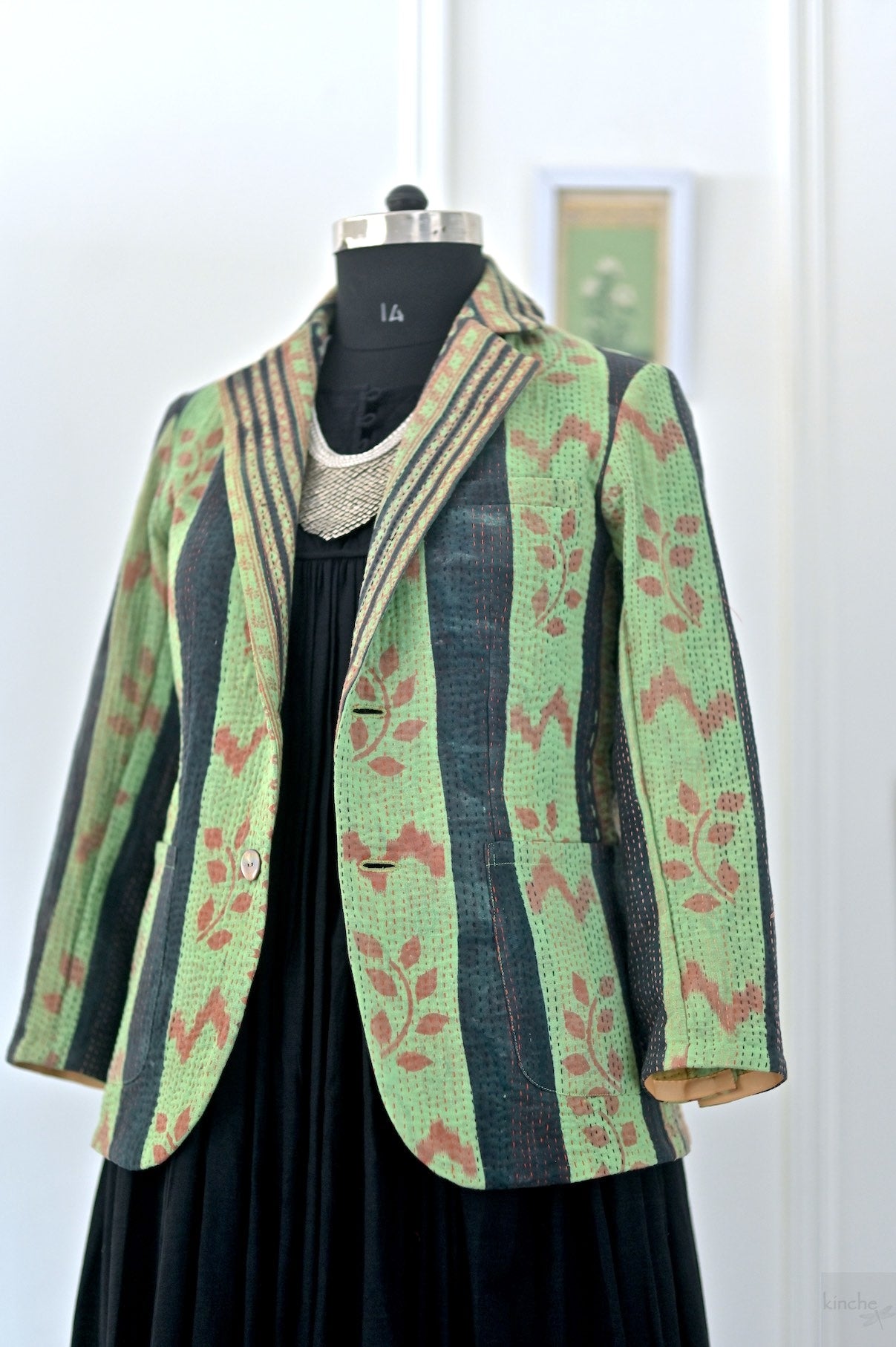 Jude, One of a Kind, Vintage Kantha Handmade Women's Blazer, XL