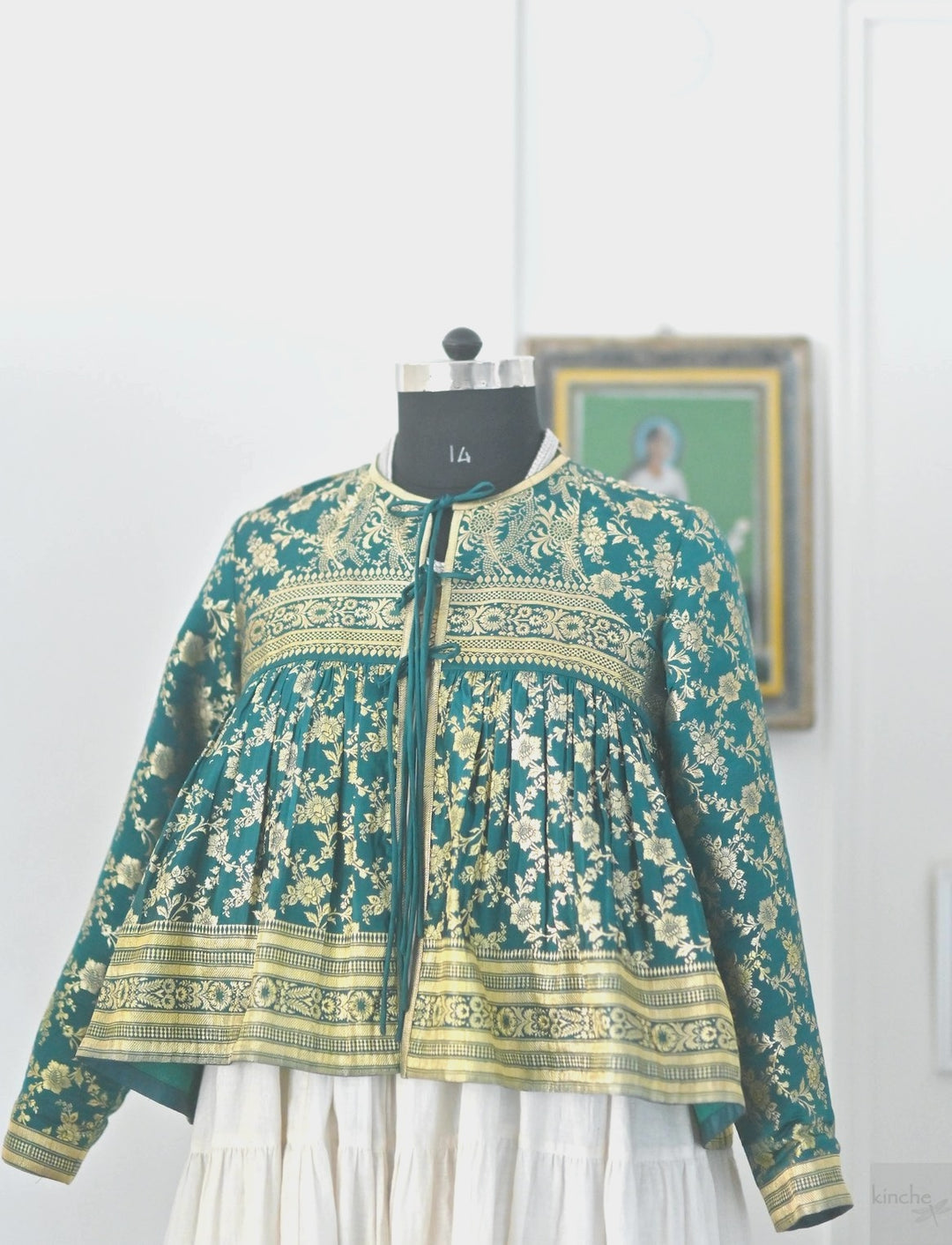 Kavi, Handmade Katan Silk, Up Saree kediya Blouse, XL