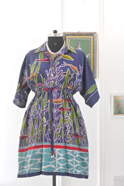 Katha 2, Handpainted, Tie & Dye Free Size Kaftan Dress