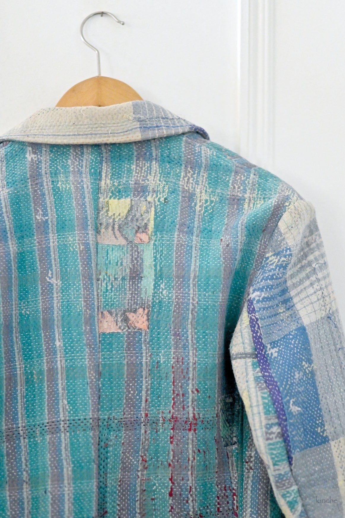 Oliver, Up Cycled Kantha Quilt Men's Blazer, Distressed Look