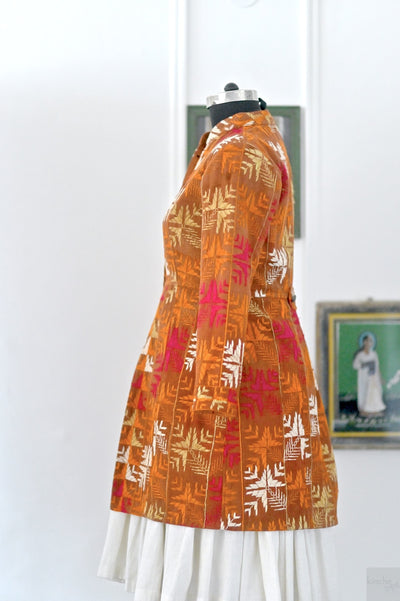 Shrija, Size large, Knee Length Jacket Made of Antique Phulkari Chaddar/ One of a Kind