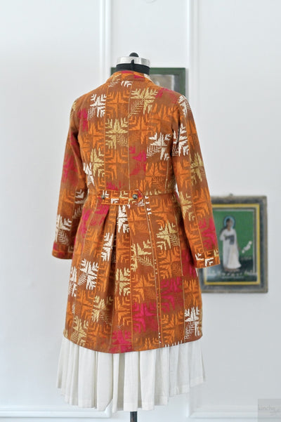 Shrija, Size large, Knee Length Jacket Made of Antique Phulkari Chaddar/ One of a Kind