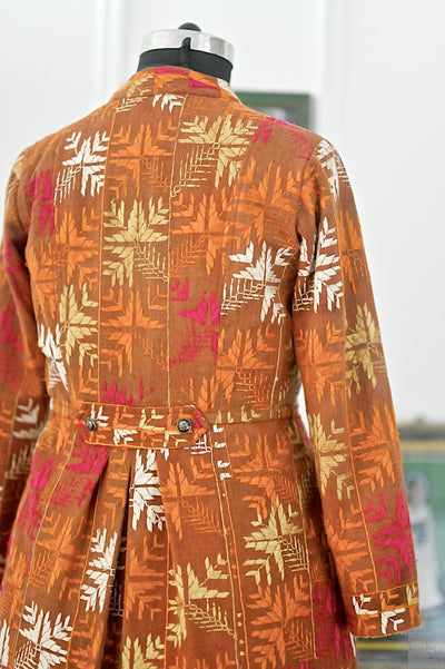 Shrija, Size large, Knee Length Jacket Made of Antique Phulkari Chaddar/ One of a Kind