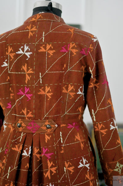 Tegroop, XL, Vintage Bagh Phulkari, Up Cycled Long Jacket