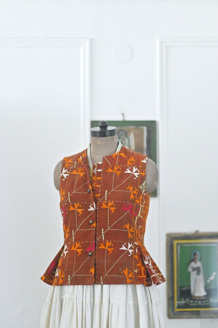 Sidak, One of a Kind, Vintage Bagh Phulkari Vest, Medium