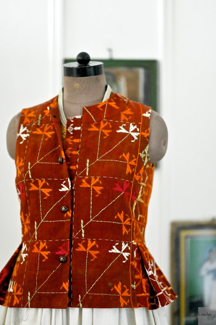 Sidak, One of a Kind, Vintage Bagh Phulkari Vest, Medium