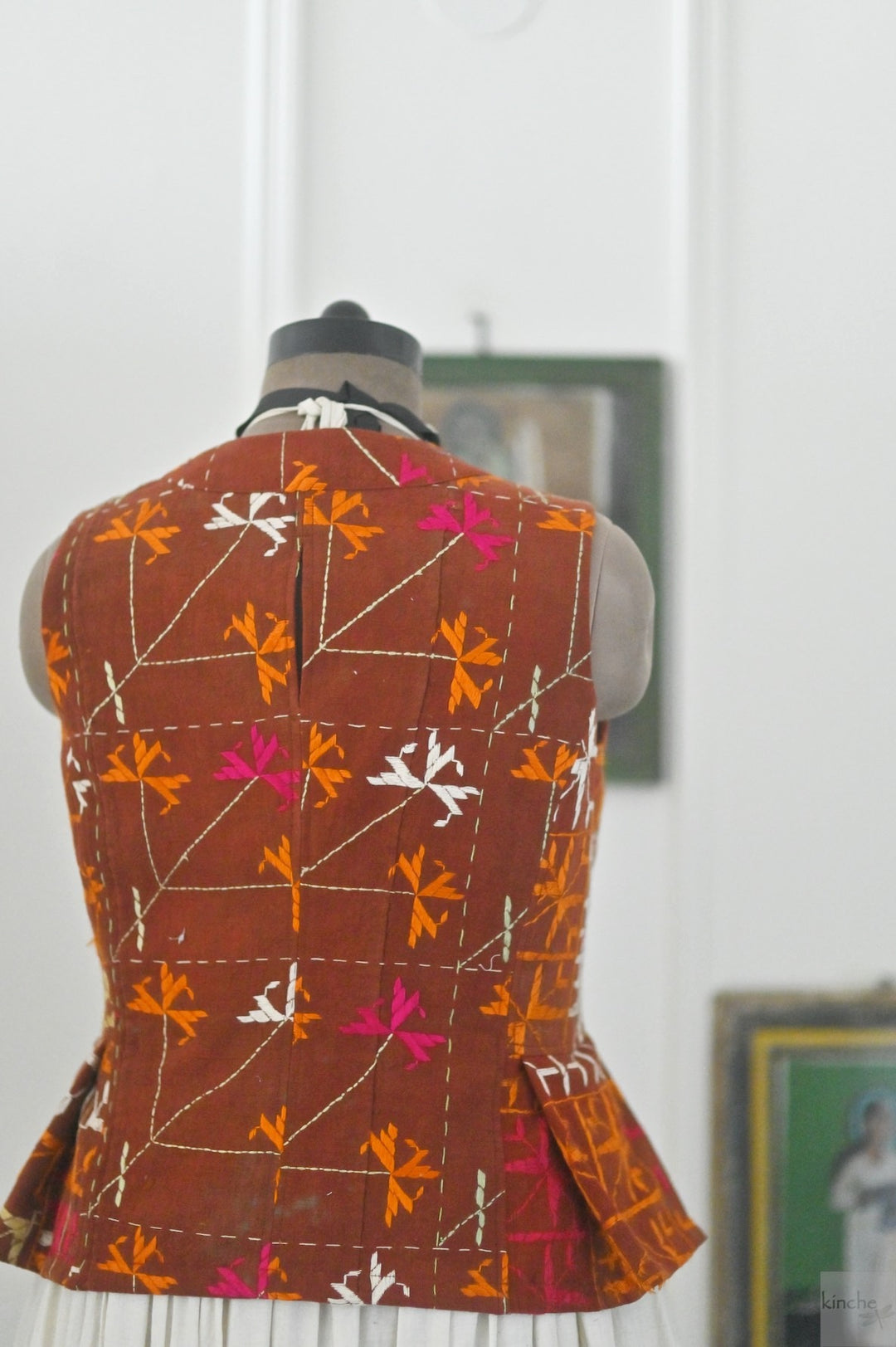 Sidak, One of a Kind, Vintage Bagh Phulkari Vest, Medium