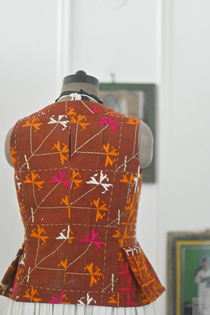 Sidak, One of a Kind, Vintage Bagh Phulkari Vest, Medium
