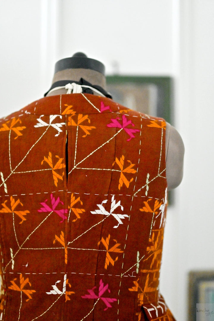 Sidak, One of a Kind, Vintage Bagh Phulkari Vest, Medium