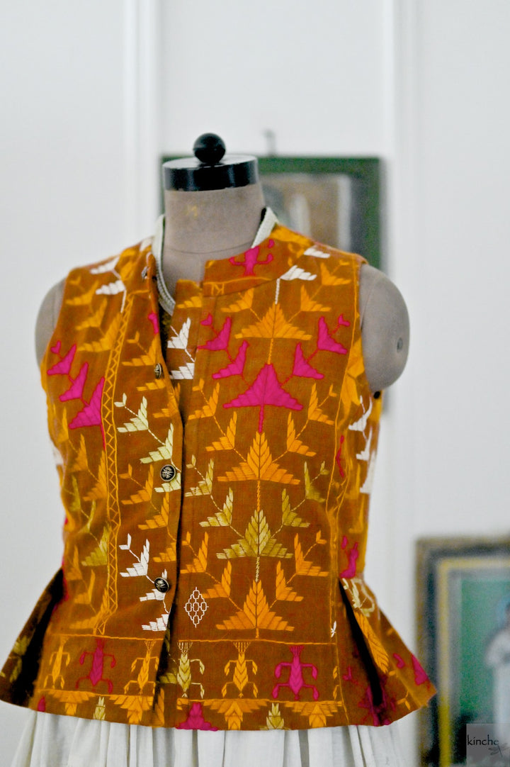 Baani, One of a Kind, Vintage Bagh Phulkari Vest, Medium