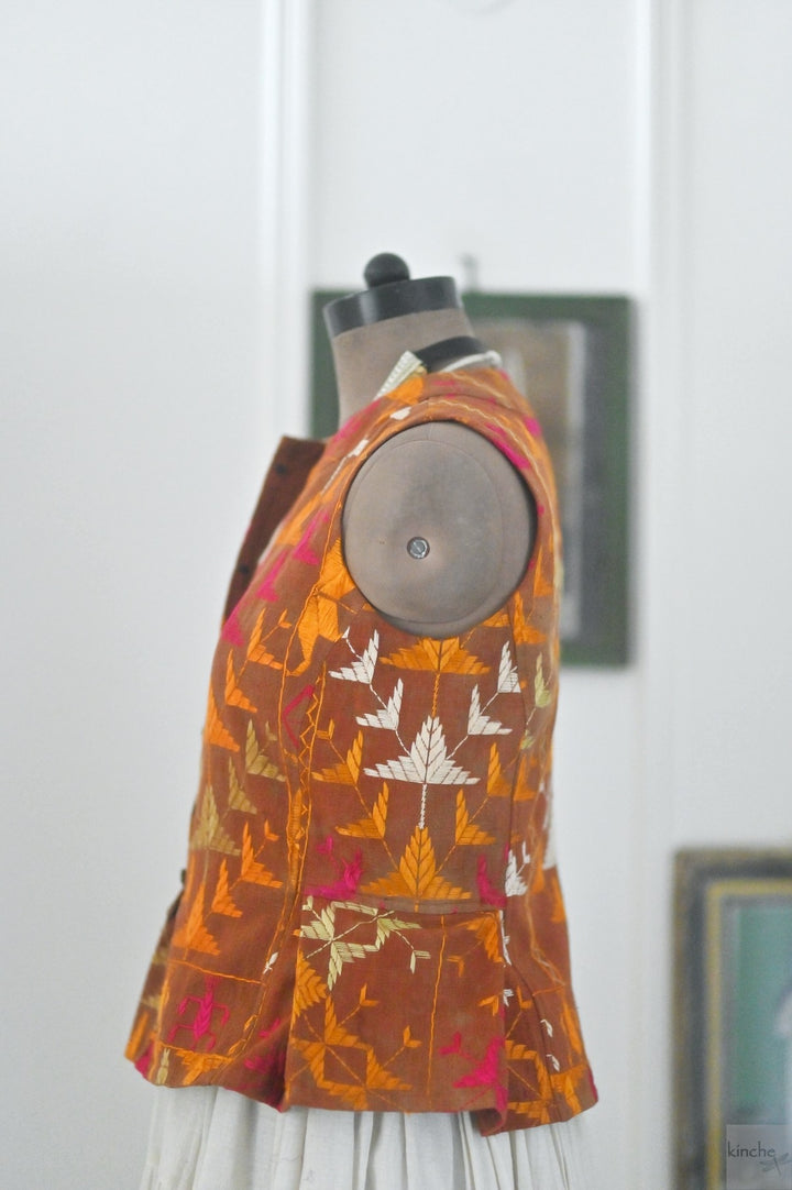 Baani, One of a Kind, Vintage Bagh Phulkari Vest, Medium