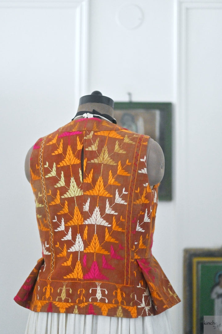 Baani, One of a Kind, Vintage Bagh Phulkari Vest, Medium