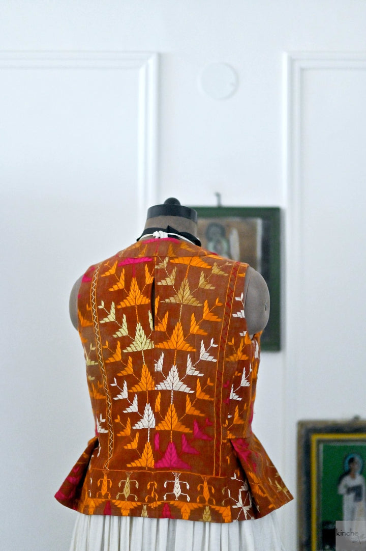 Baani, One of a Kind, Vintage Bagh Phulkari Vest, Medium