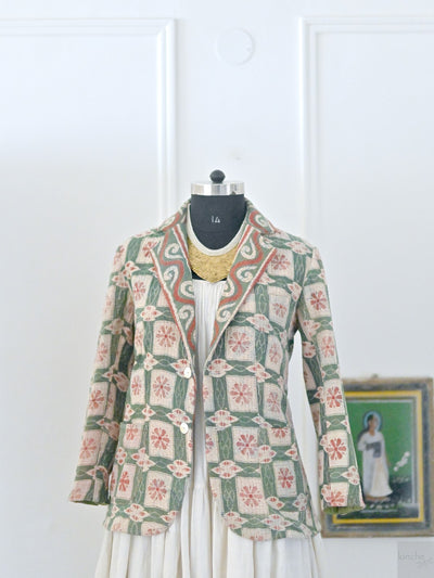 Harper, Early 1900's Vintage Kantha Quilt Up Cycled in a Size large Blazer