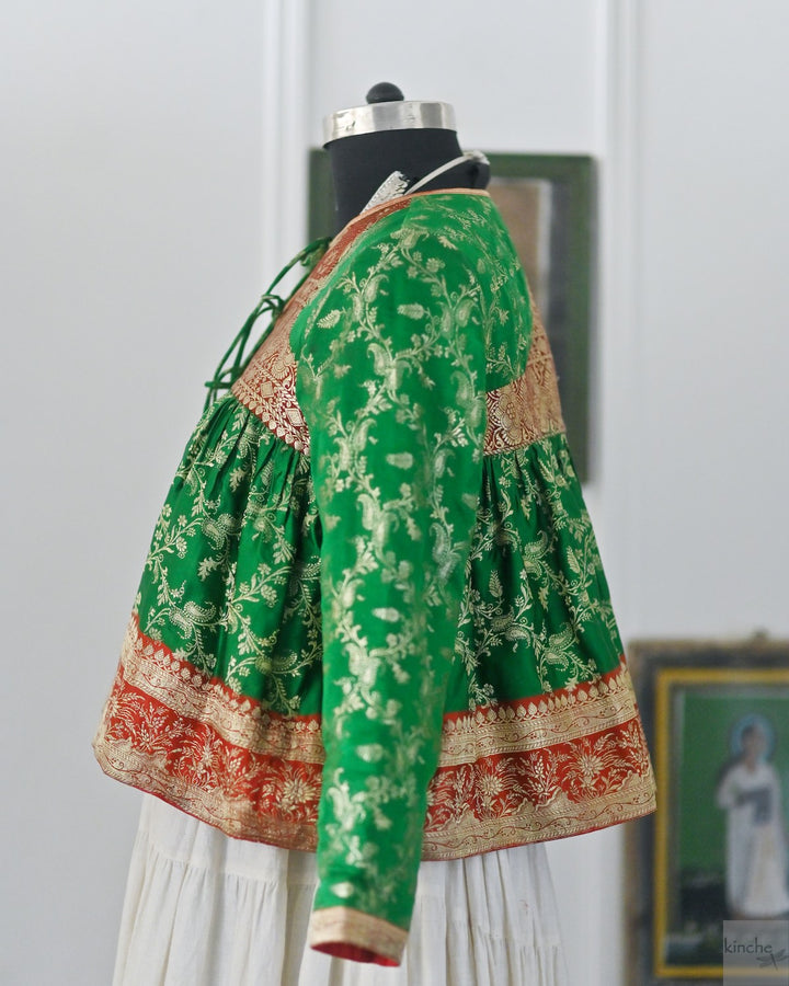 Amina, One of a Kind, Rare Katan Silk Saree Kedia in Size Medium