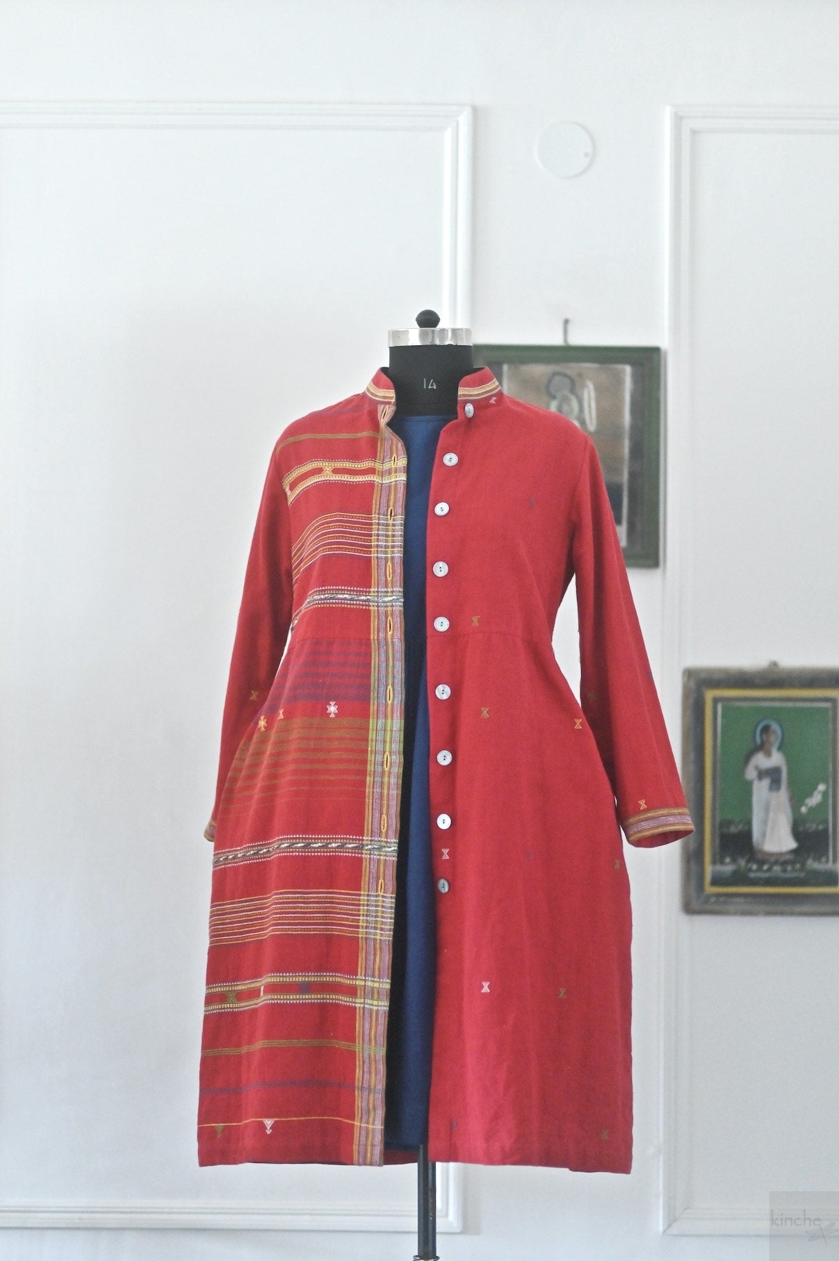 Kutch, Kala Cotton Overlay with Khadi Navy Blue Dress, Limited Edition