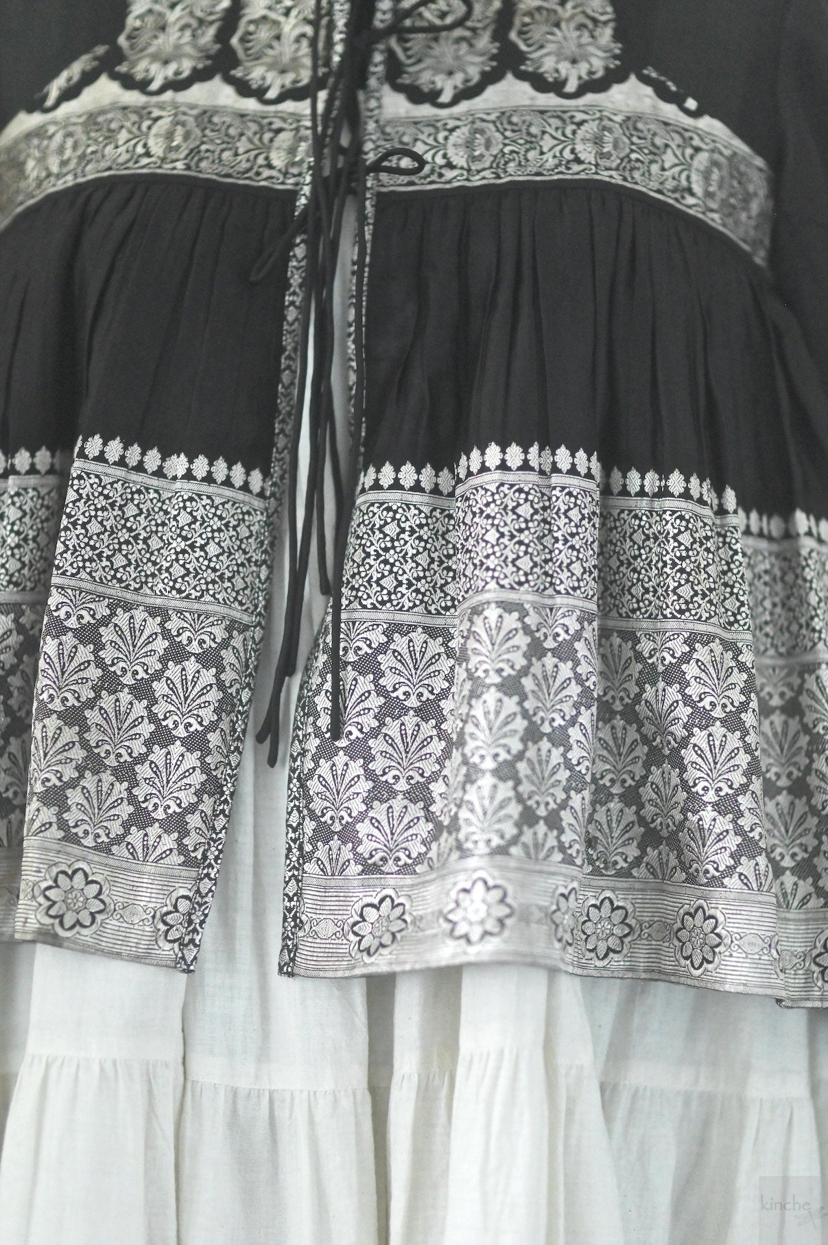 Amira,XXL, Katan Silk Kedia Blouse , Made with Vintage Zari Saree