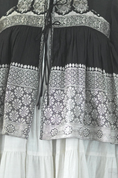 Amira,XXL, Katan Silk Kedia Blouse , Made with Vintage Zari Saree