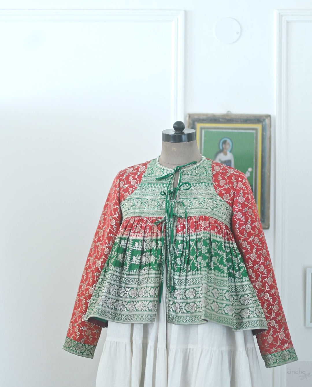 Chenab, Vintage Katan Silk Up Cycled Kedia Blouse in Medium