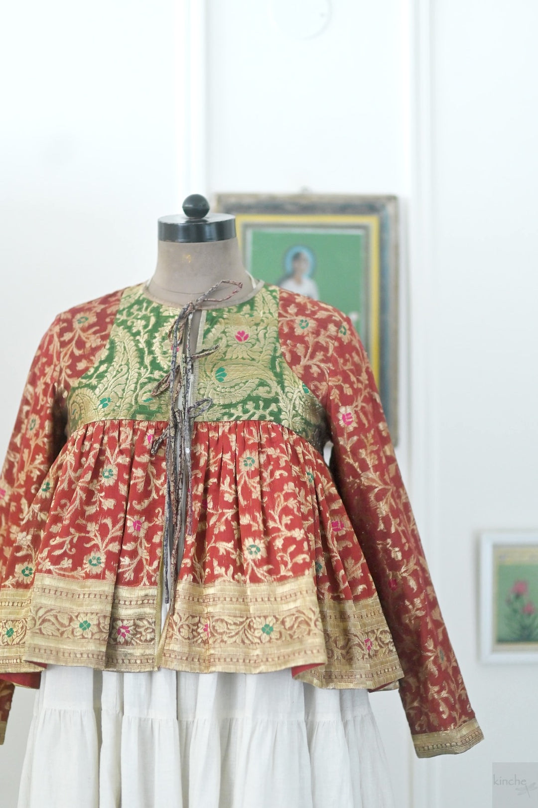 Sidra, Vintage Zari Up Cycled Kedia Blouse in Medium