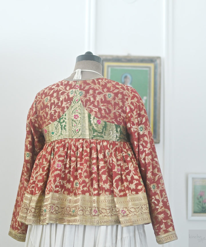 Sidra, Vintage Zari Up Cycled Kedia Blouse in Medium