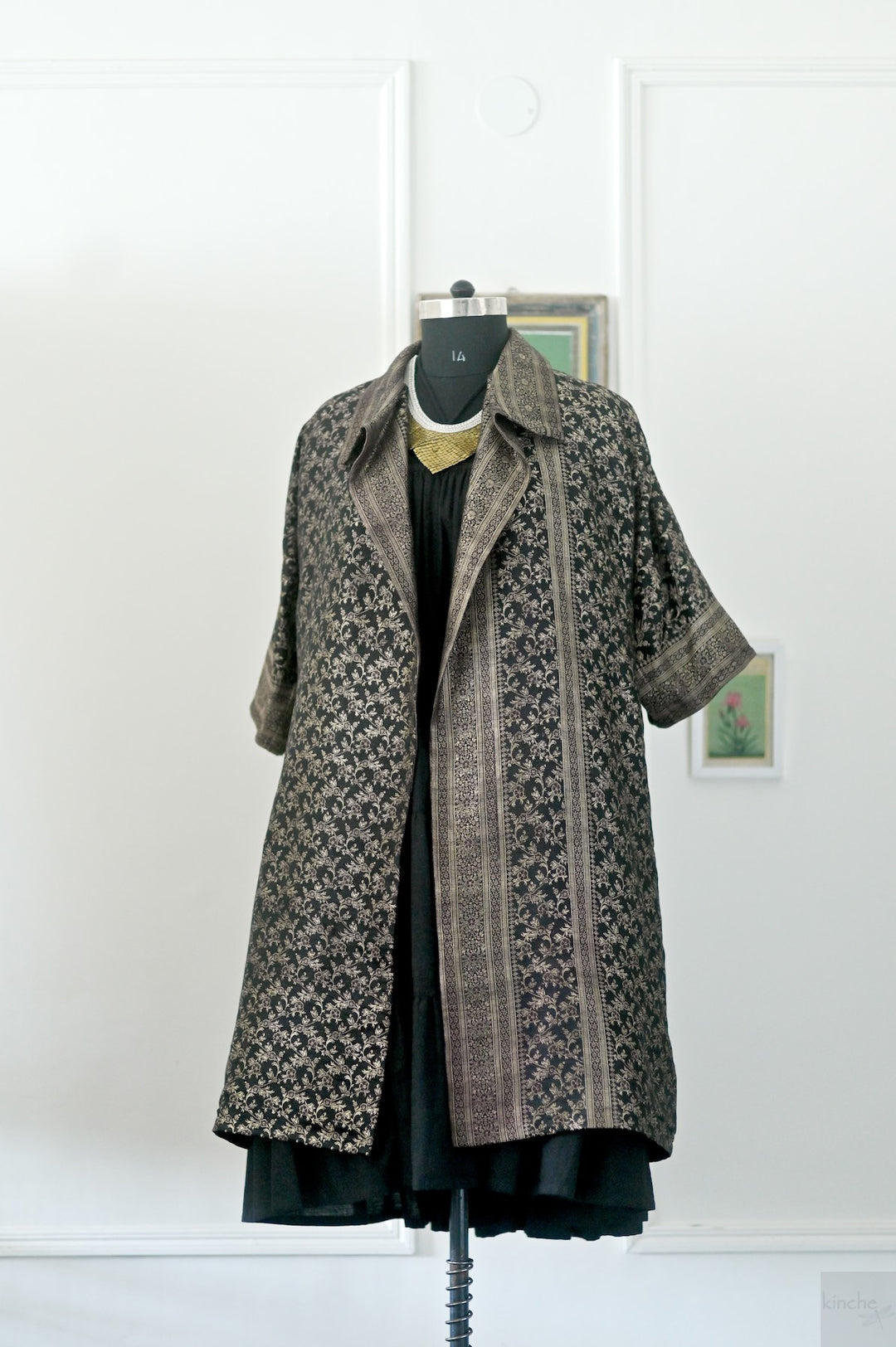 Jama 1, Long Robe Style Coat made with Vintage Zari Silk
