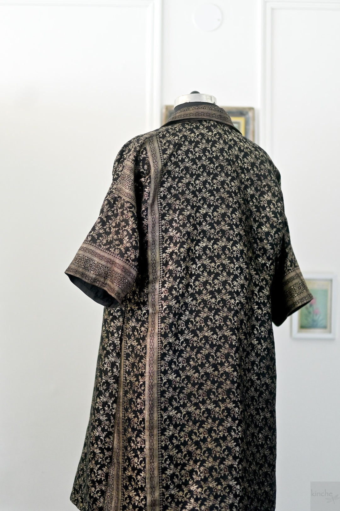 Jama 1, Long Robe Style Coat made with Vintage Zari Silk