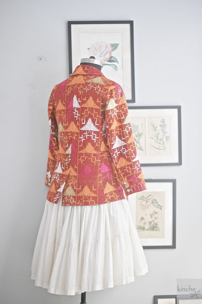 Ajooni, Sustainably made, Vintage Phulkari Bagh Blazer for Women/One of a Kind