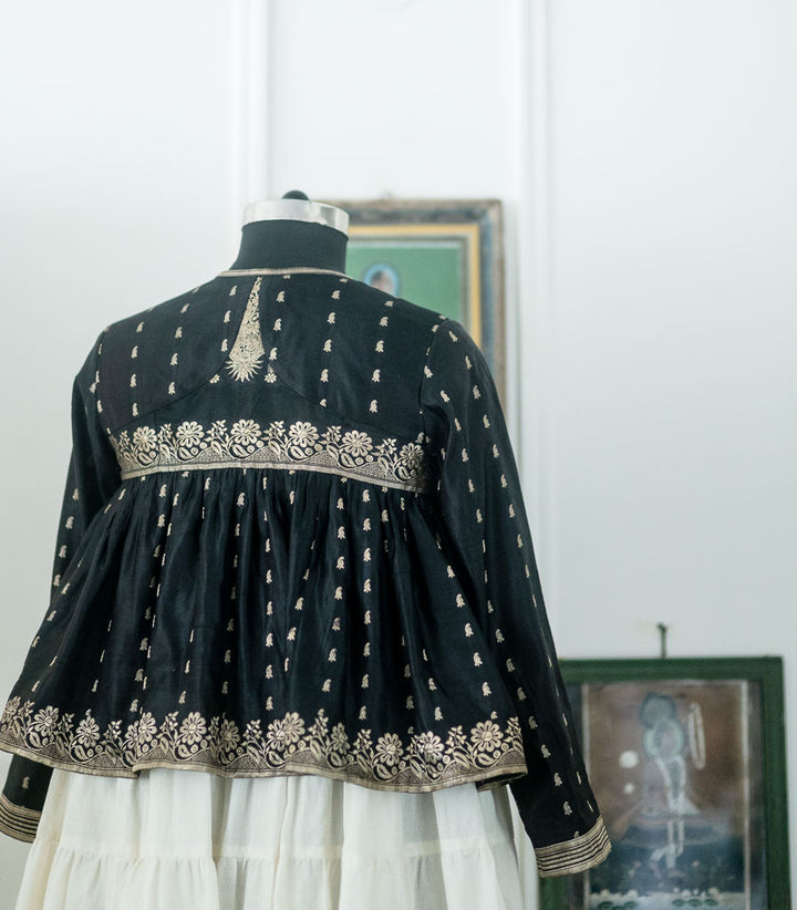 Aari, Vintage Katan Silk Up Cycled Kedia Blouse in M & L