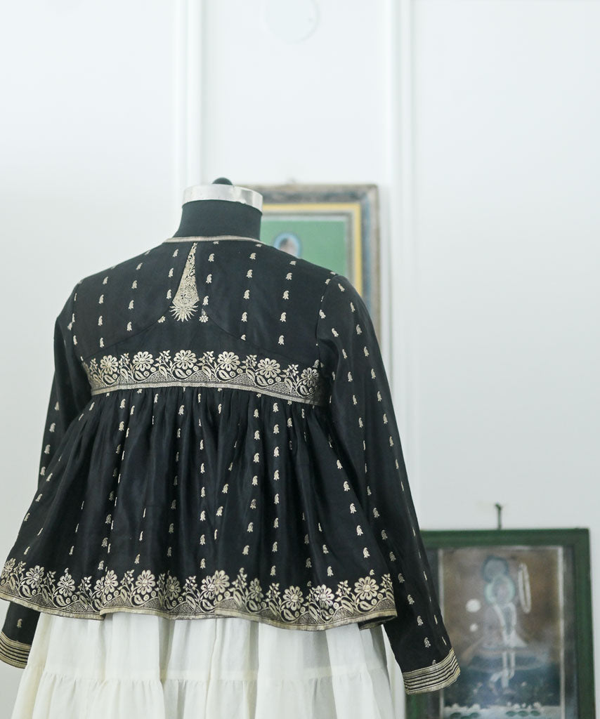 Aari, Vintage Katan Silk Up Cycled Kedia Blouse in M & L