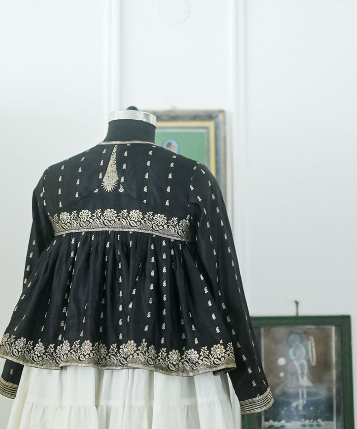 Aari, Vintage Katan Silk Up Cycled Kedia Blouse in M & L