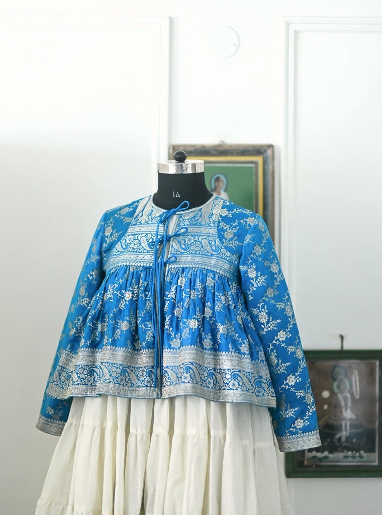 Neeli, Vintage Katan Silk Up Cycled Kedia Blouse in Large