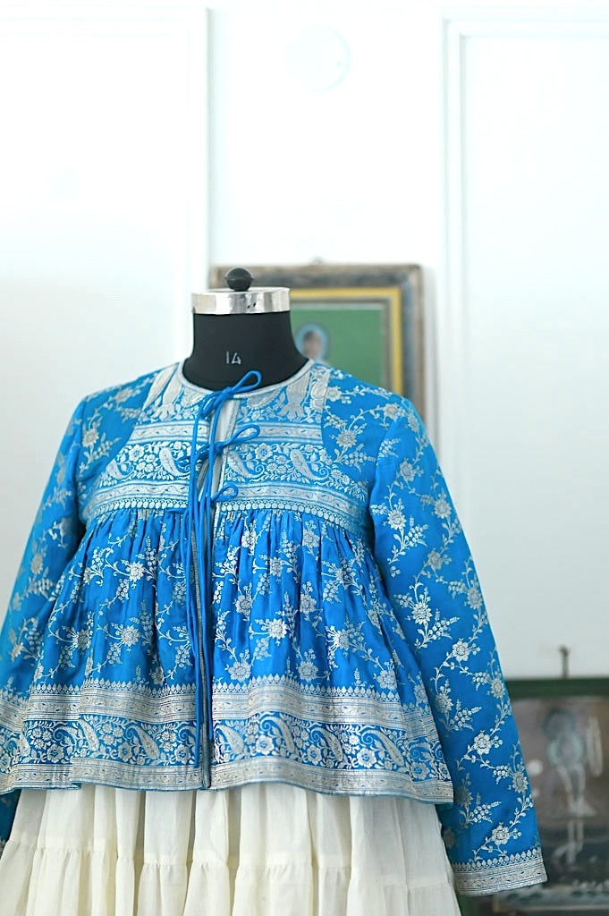 Neeli, Vintage Katan Silk Up Cycled Kedia Blouse in Large