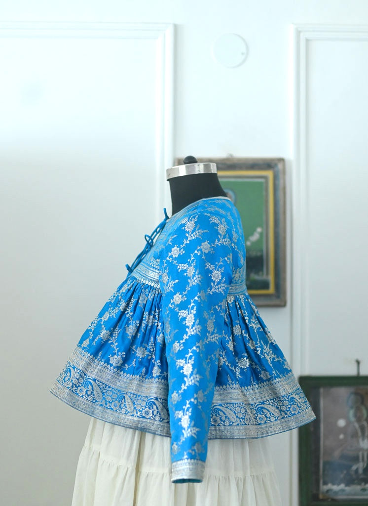 Neeli, Vintage Katan Silk Up Cycled Kedia Blouse in Large