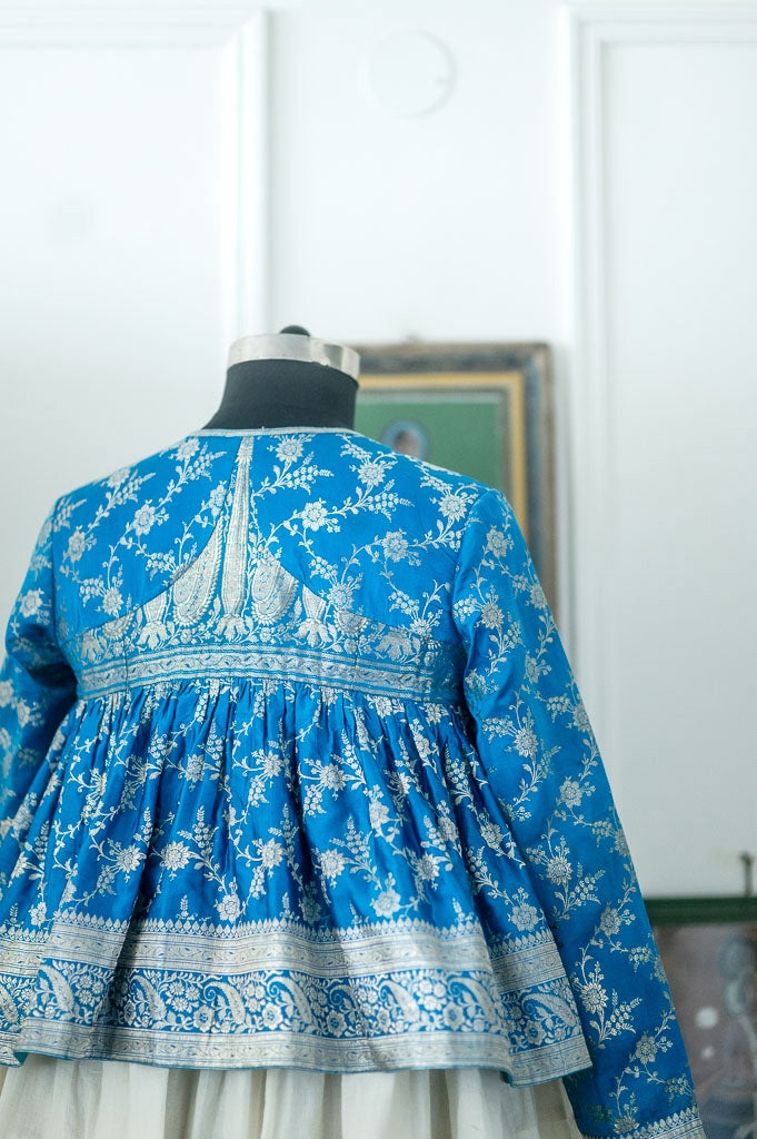 Neeli, Vintage Katan Silk Up Cycled Kedia Blouse in Large