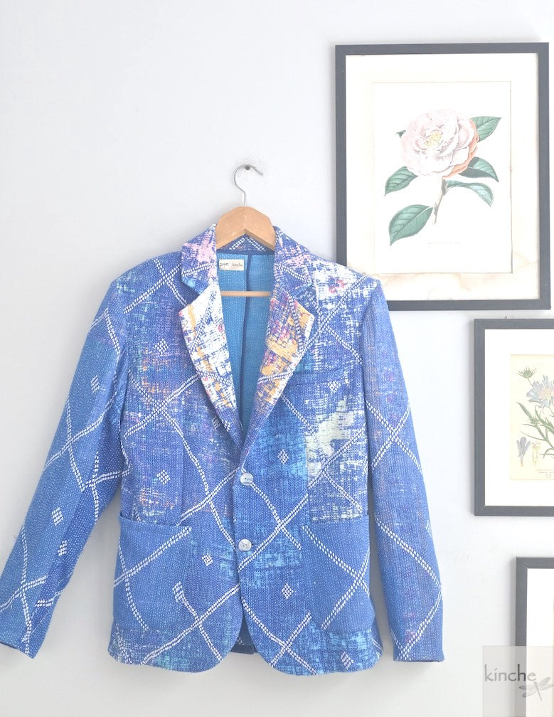 Caleb, Sustainably made Kantha Blazer, One of a Kind Chest/Bust 40 - kinchecom