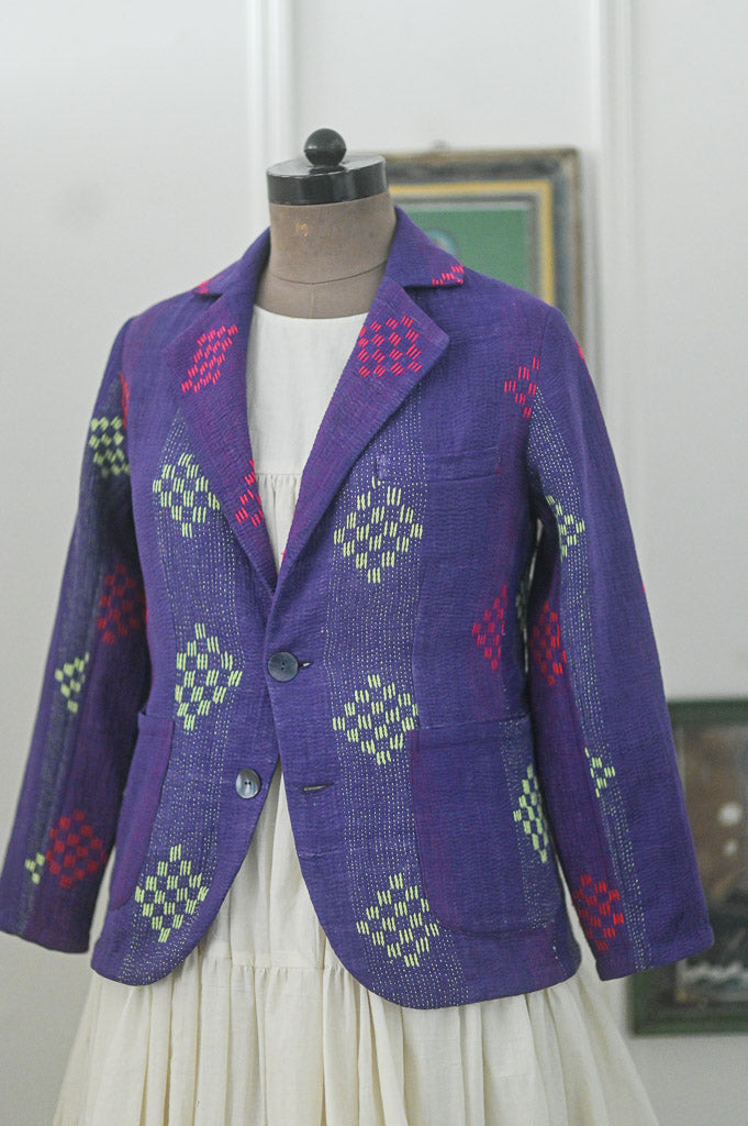 Nyara, Vintage Kanta Hand Embroidered Blazer in Medium