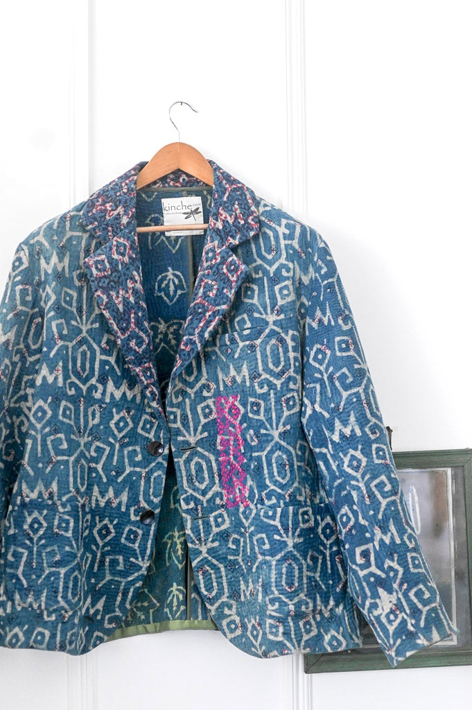 Abner, Sustainably made Kantha Boho Blazer, Chest/Bust 44 Inches