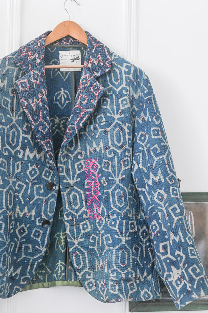 Abner, Sustainably made Kantha Boho Blazer, Chest/Bust 44 Inches