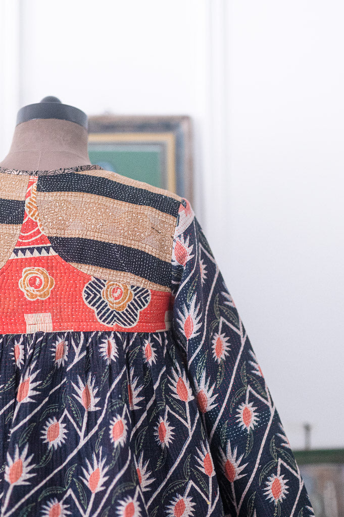 Sydney, Vintage kantha from Early 1900's Up Cycled in t oa Kantha Kediya in M