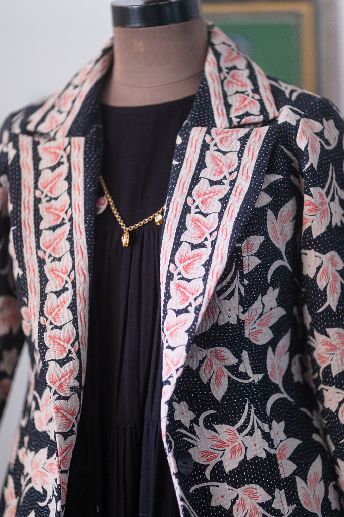 Jessica, Handmade Vintage Kantha Long Blazer in Medium