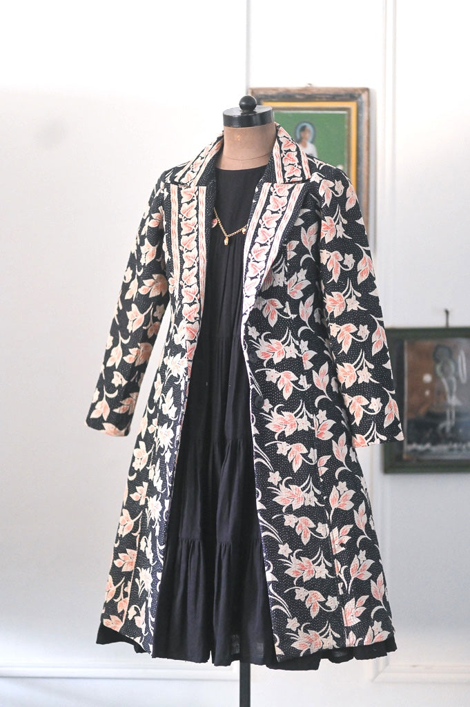 Jessica, Handmade Vintage Kantha Long Blazer in Medium