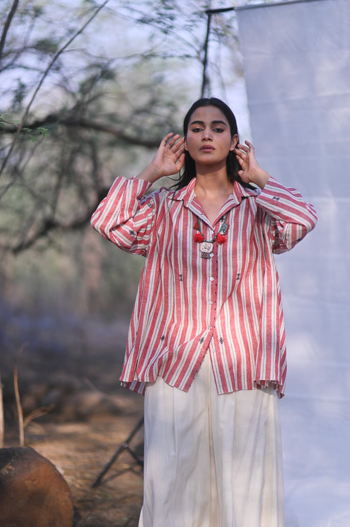 Poppy, Kala Cotton Organic Fabric Oversized Shirt - kinchecom
