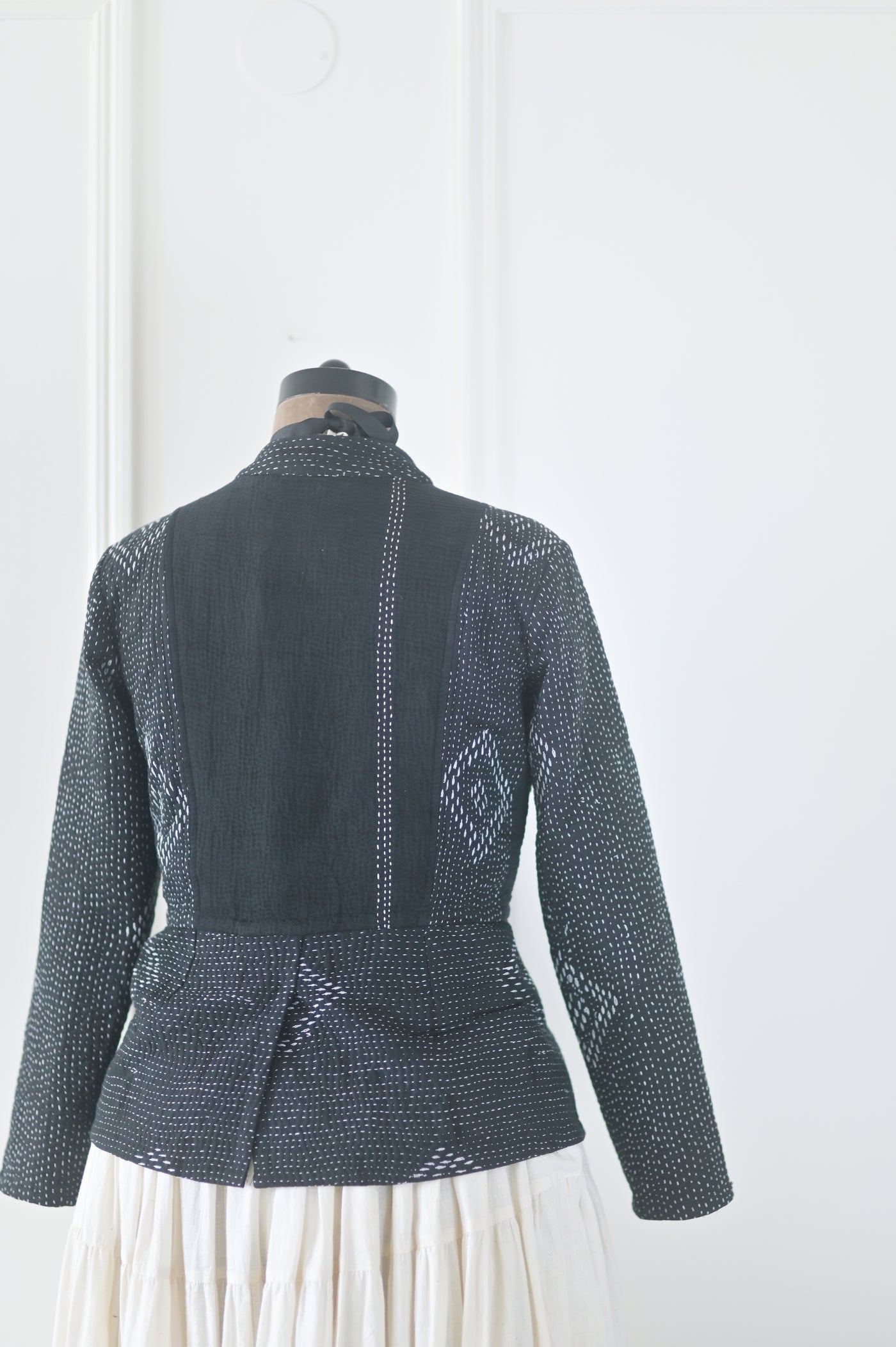 Rosalie, Size Large,  Hand Embroidered Black Short Jacket for Women