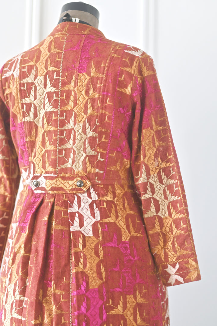 antique phulkari jacket, handmade
