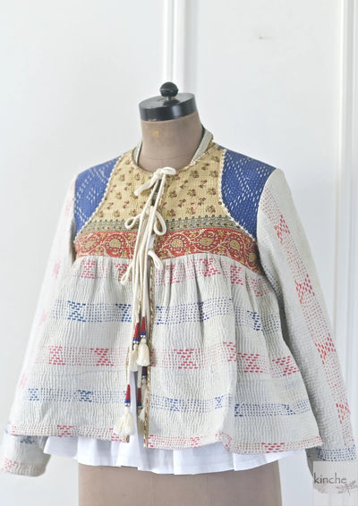 Medium, Riyadh Handmade Kantha Kediya Jacket, Hand Embroidered